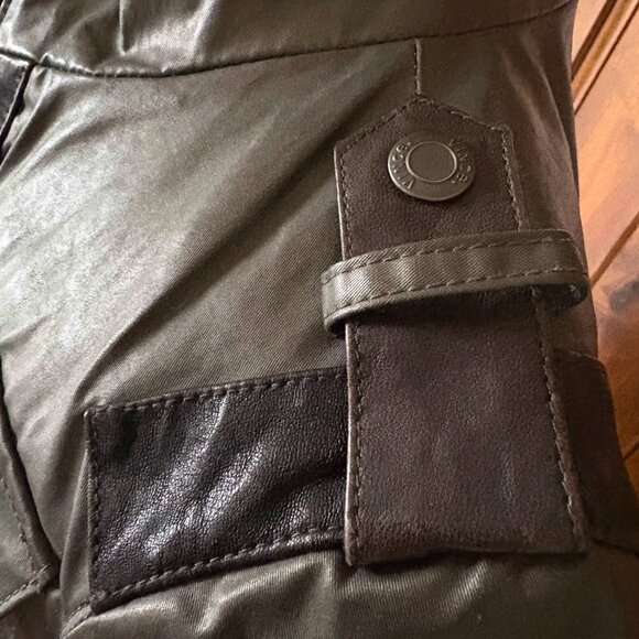 Vince Genuine Leather Trim Military Style Jacket - Picture 4 of 9